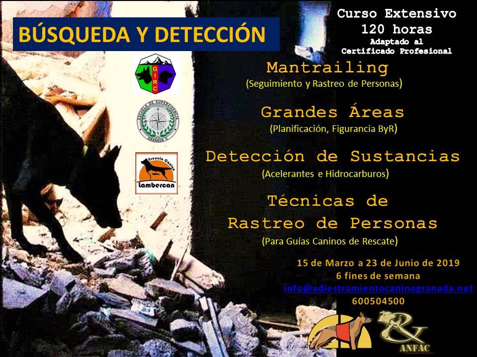 Curso Extensivo de Búsqueda, Detección y Rastreo de personas con perros en Granada